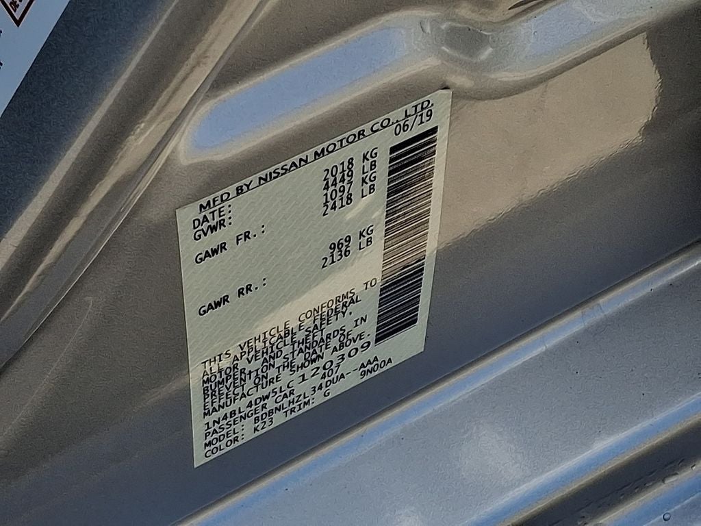 2020 Nissan Altima 2.5 SV BASE