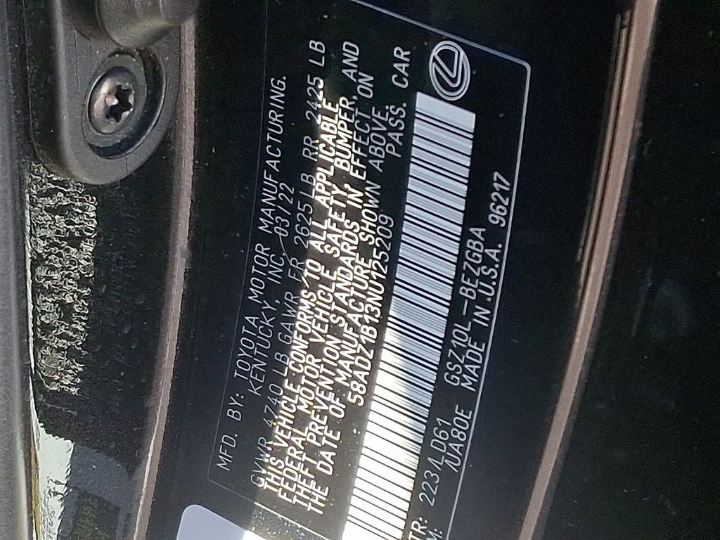 2022 Lexus ES 350 350