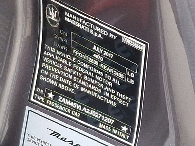 2018 Maserati GranTurismo Sport