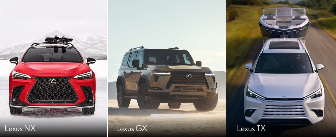 2026 Lexus NX, GG and TX side by side