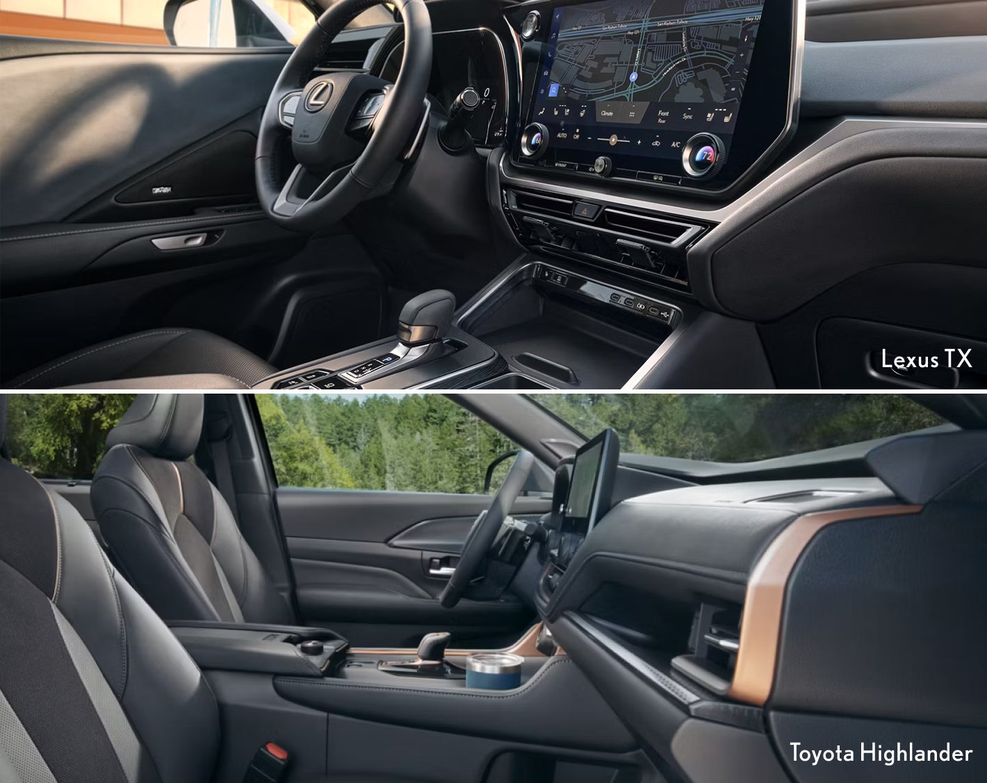 Lexus TX vs. Grand Highlander interior comparison